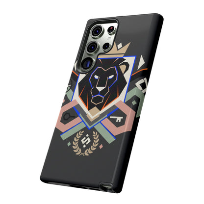 Coque de téléphone robuste à motif lion géométrique — Design mat protecteur