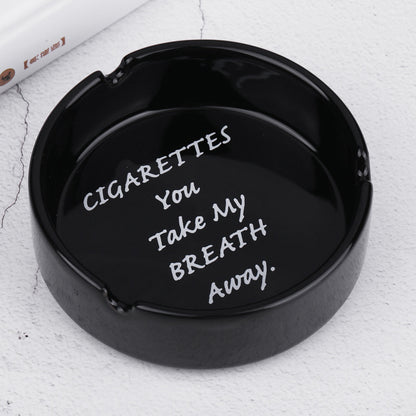 Round ceramic ashtray