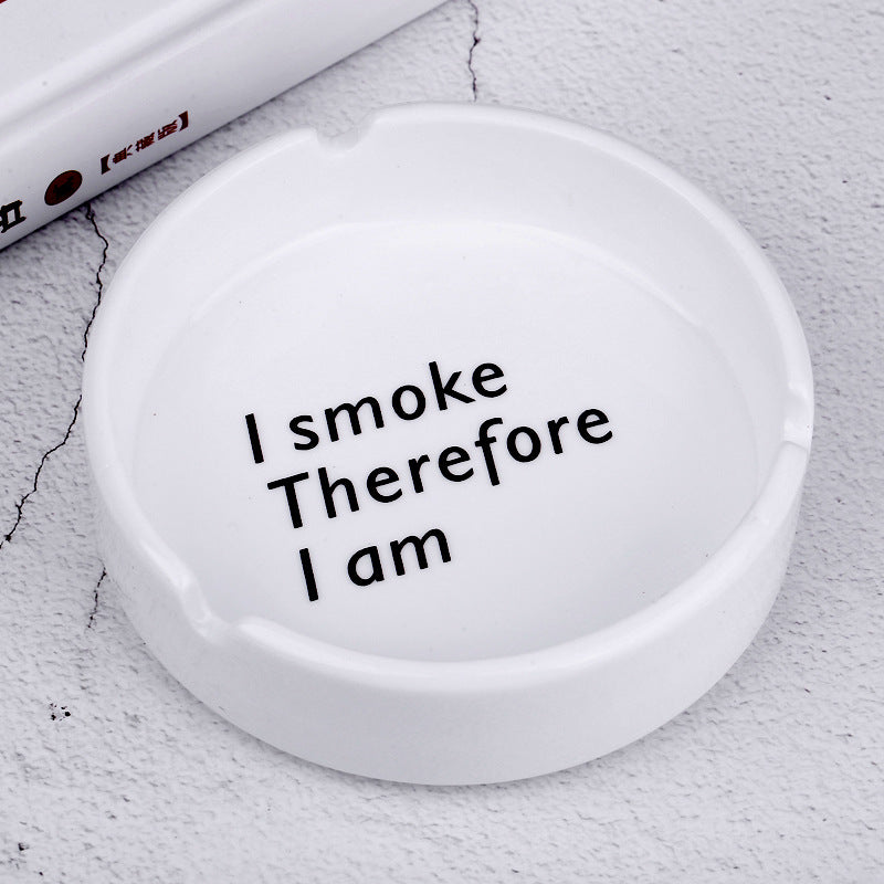 Round ceramic ashtray
