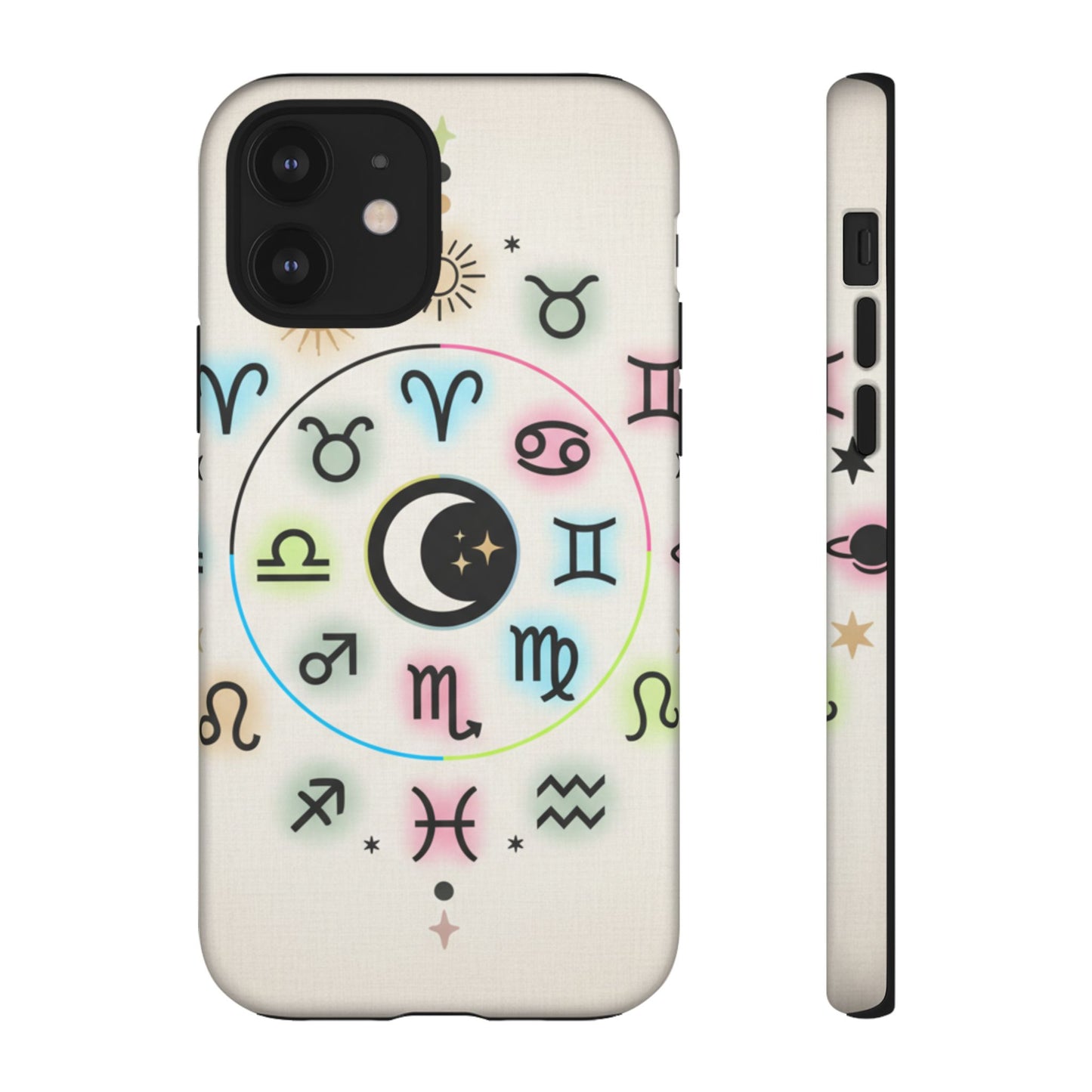 Coque de téléphone Astrologie — Motif Croissant de Lune et Constellation d'Étoiles