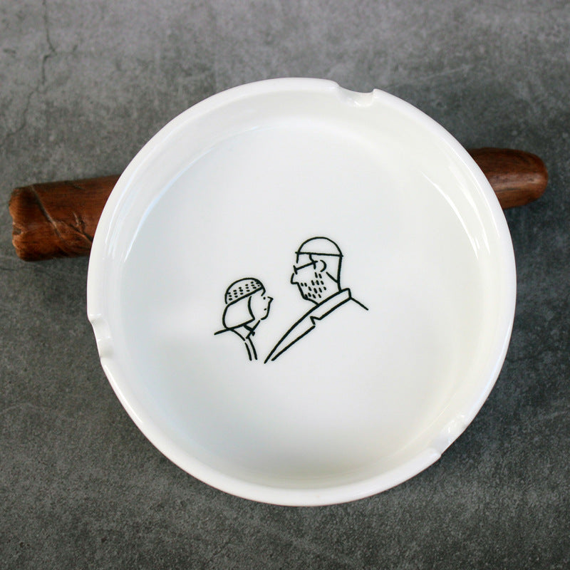 Round ceramic ashtray